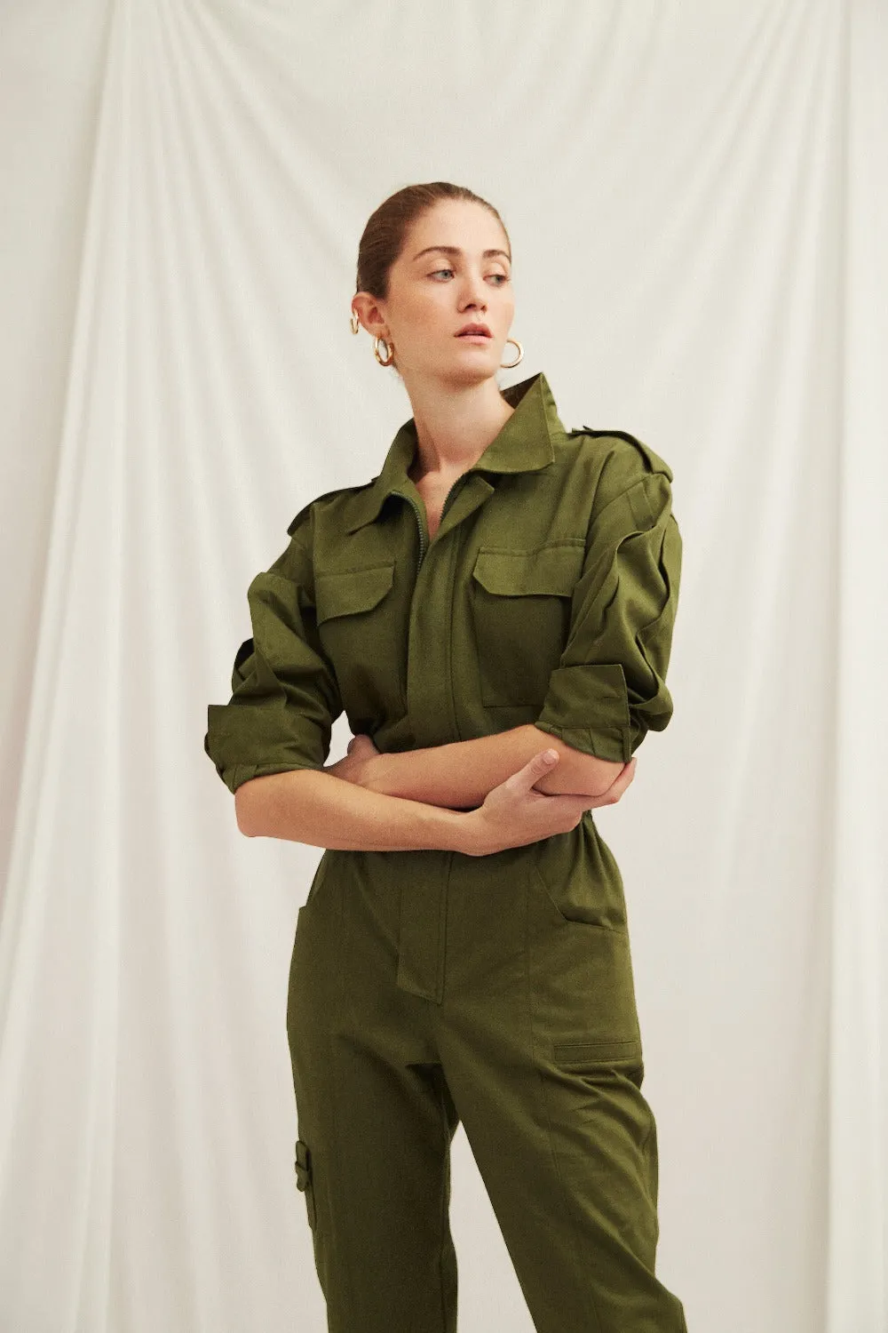 Dorothy Cotton Jumpsuit in Green