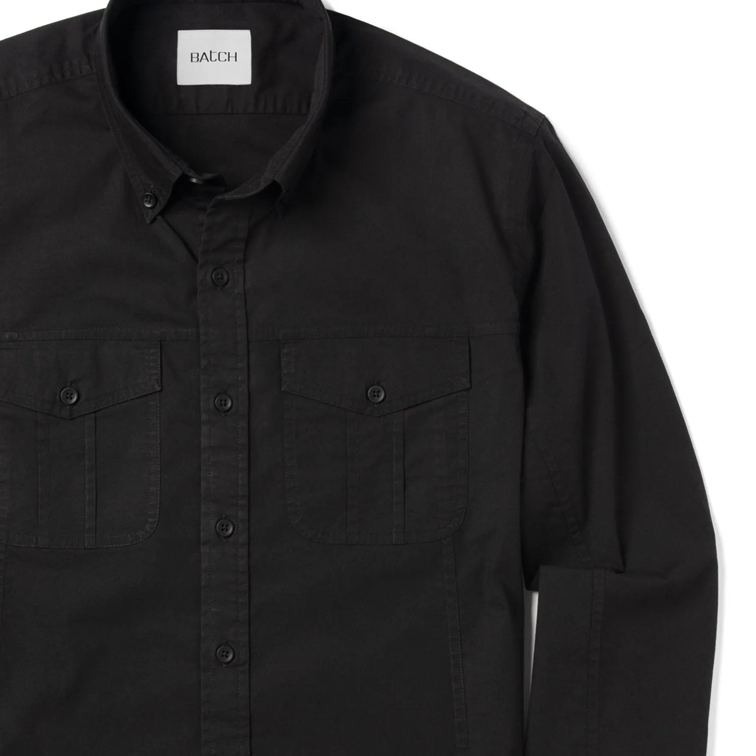 Editor Shirt – Jet Black Stretch Cotton Poplin