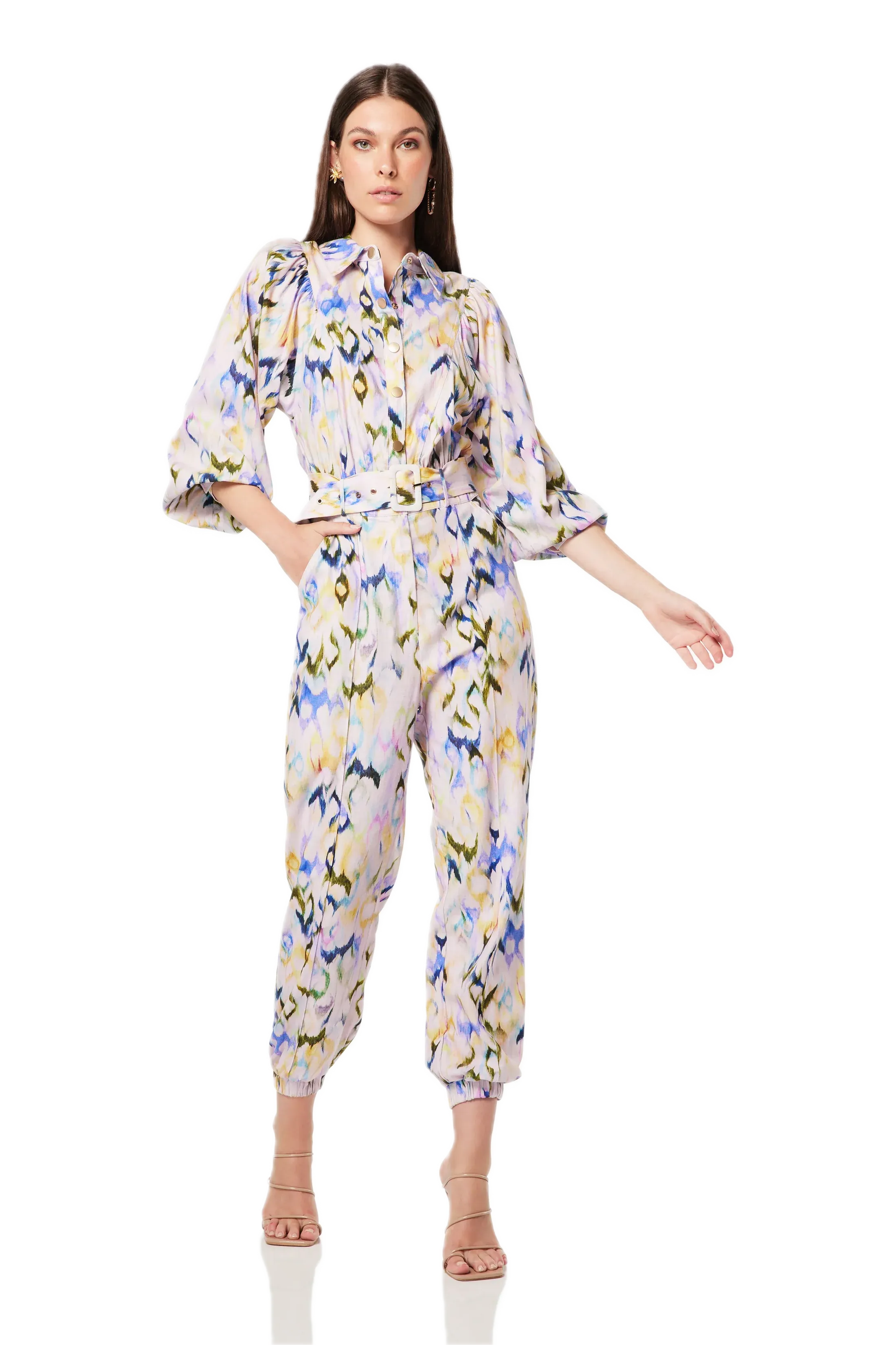 Elliatt Sallie Cotton Jumpsuit with Puffed Sleeves - 80's Glam Inspired