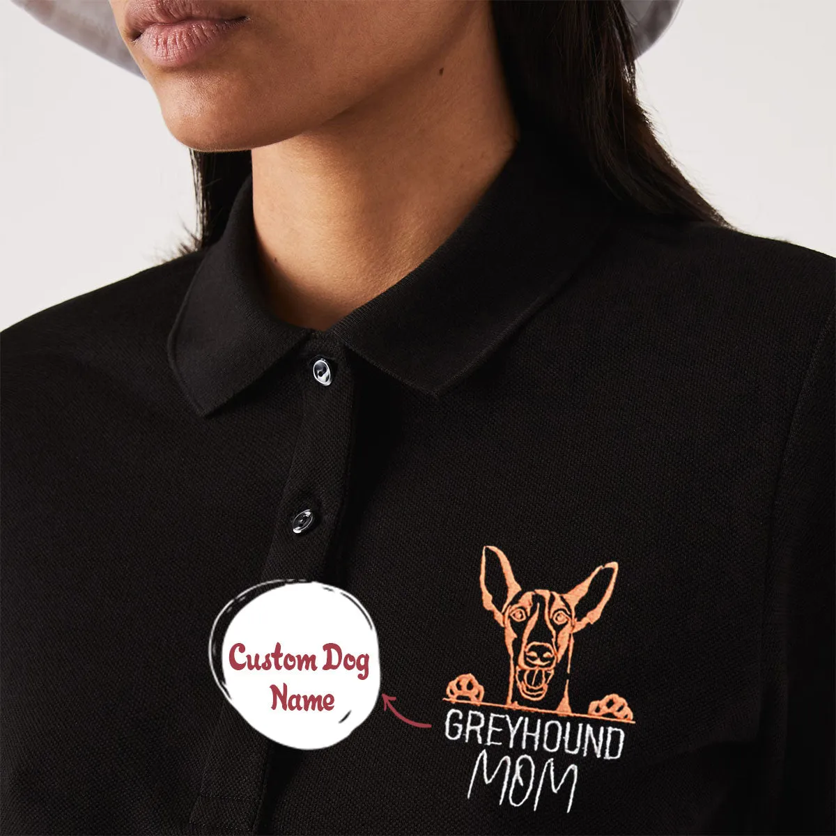 Embroidered Italian Greyhound Dog Mom Polo Shirt