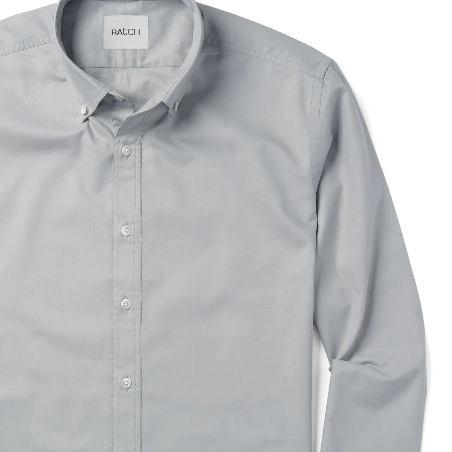 Essential Button Down Collar Casual Shirt - Cement Gray Cotton Twill