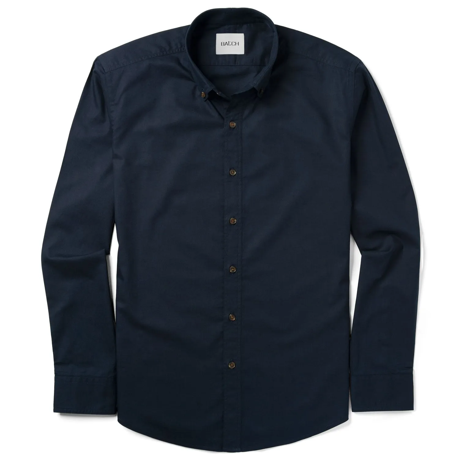 Essential Button Down Collar Casual Shirt - Dark Navy Cotton Twill