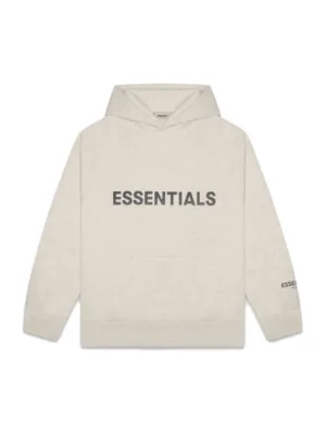 Fear Of God Essentials 3D Silicon Applique Pullover Hoodie Oatmeal [SS20]