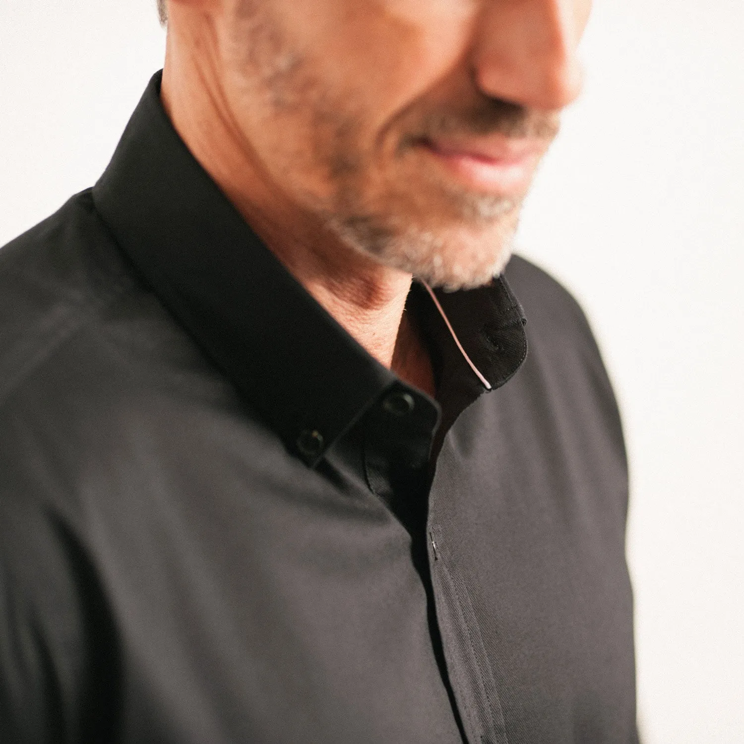 Focul - Black One Shirt With White Line Detail