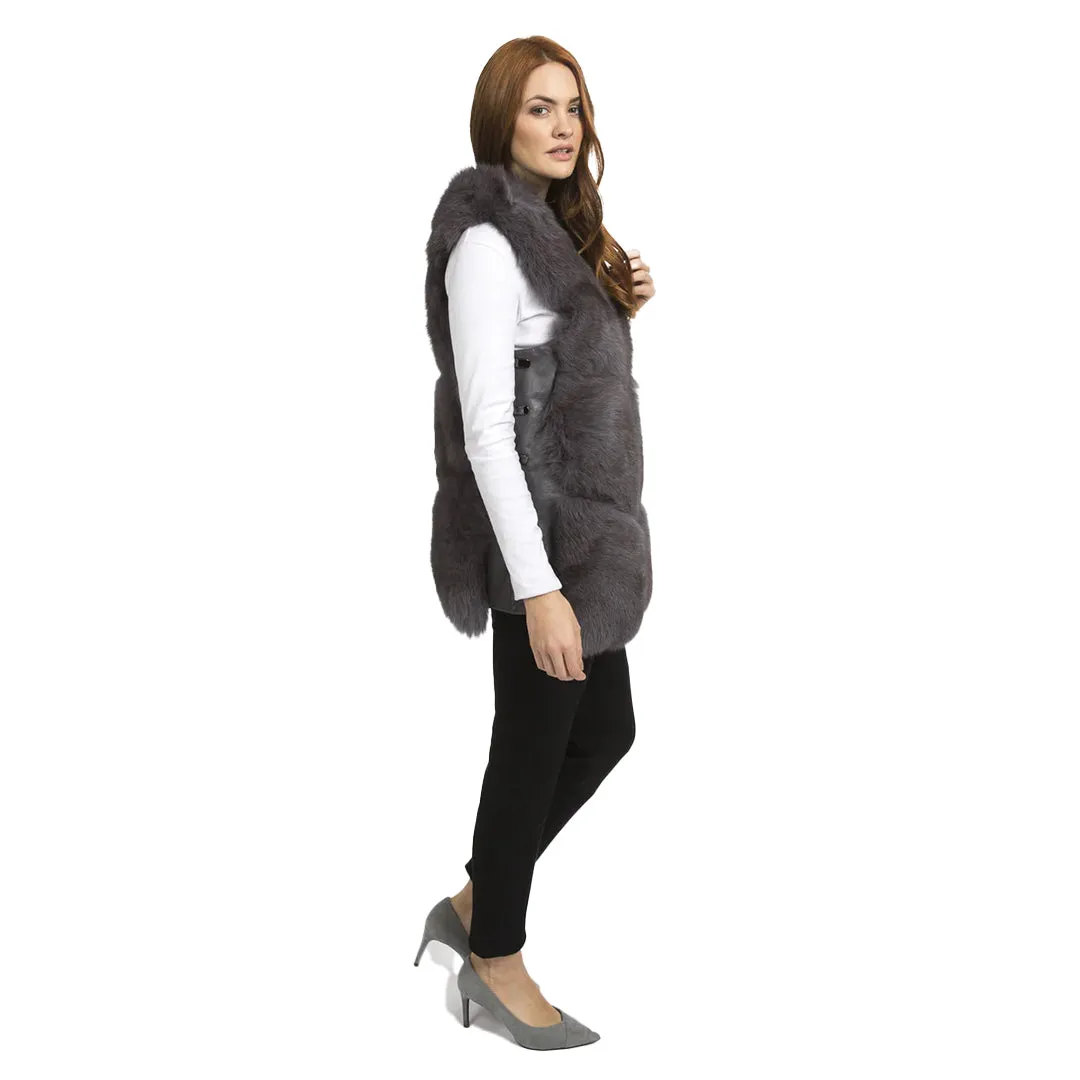 Fox Fur Gilet Grey by Jayley