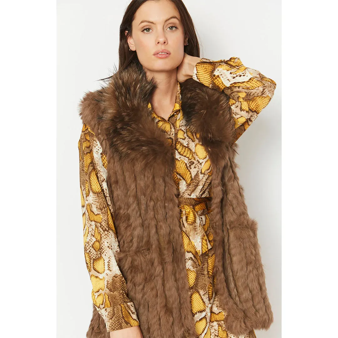 Fox Fur Gilet Mocha by Jayley