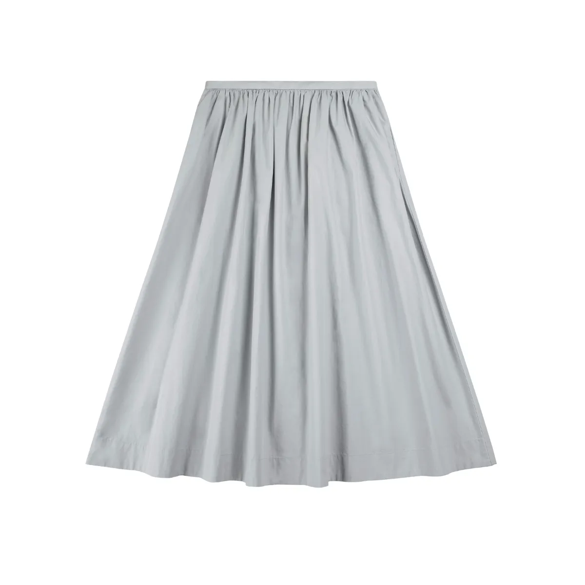 Gathered Midi Skirt Light Grey