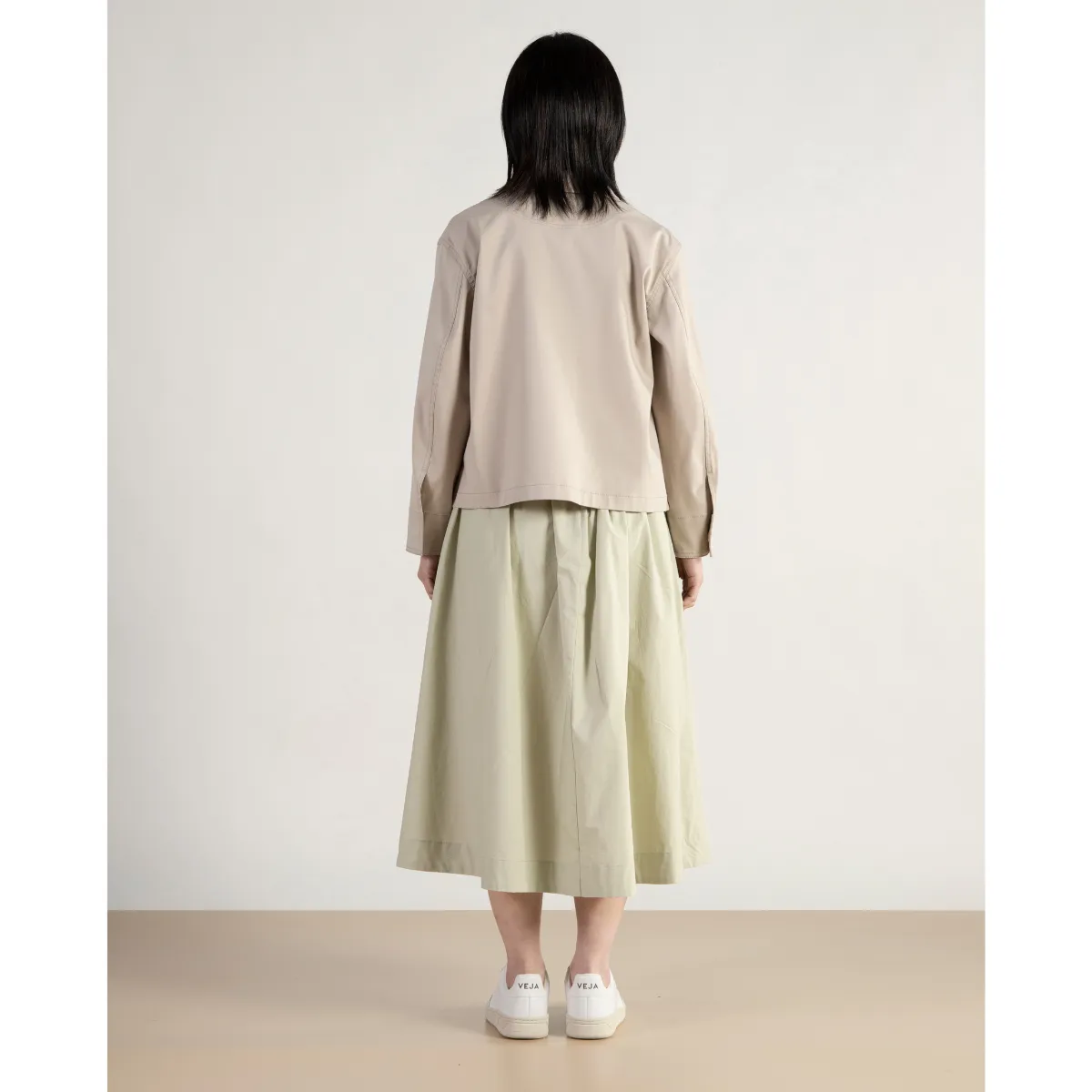 Gathered Midi Skirt Seagrass