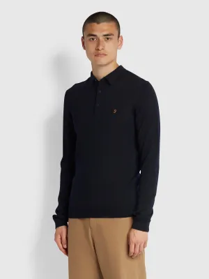 Glenarm Slim Fit Polo Jumper In True Navy