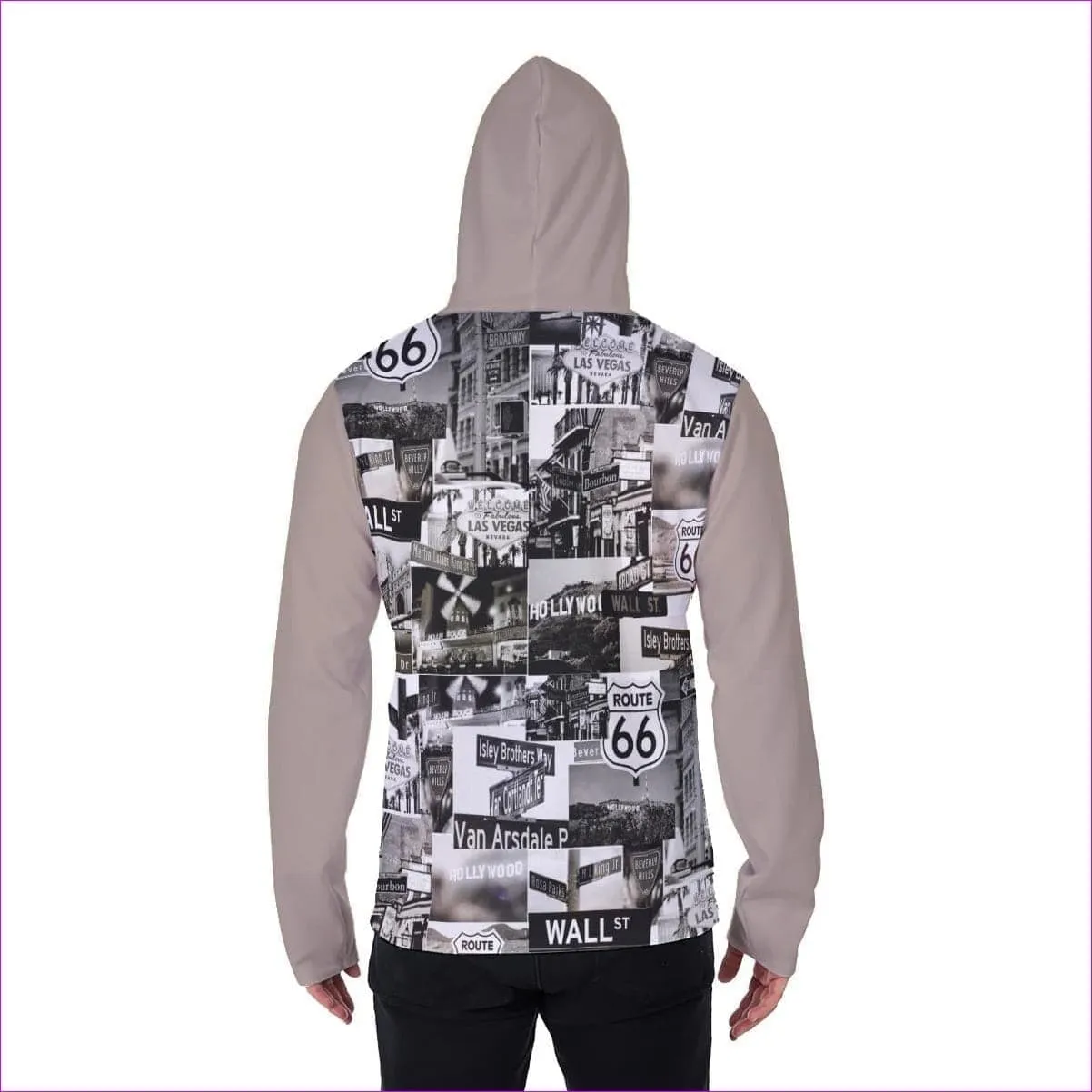 Greyed Streets Men's Pullover Hoodie With Mask