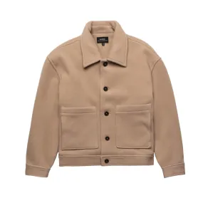 HOMME  Cropped Wool Jacket Beige