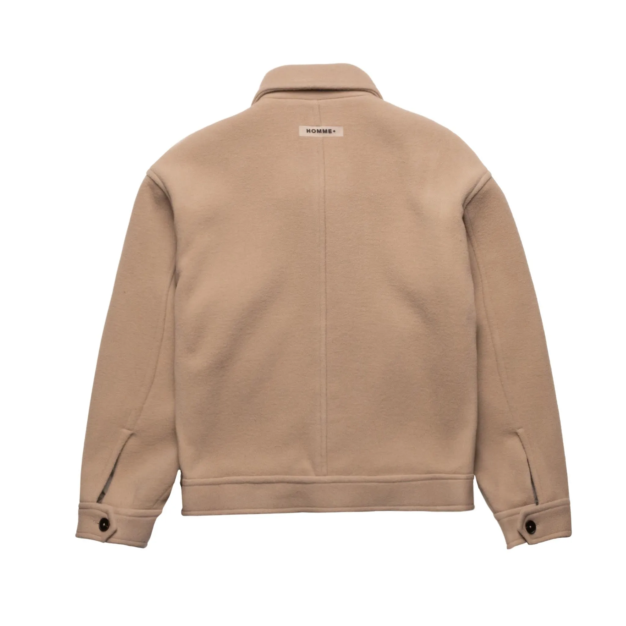 HOMME  Cropped Wool Jacket Beige