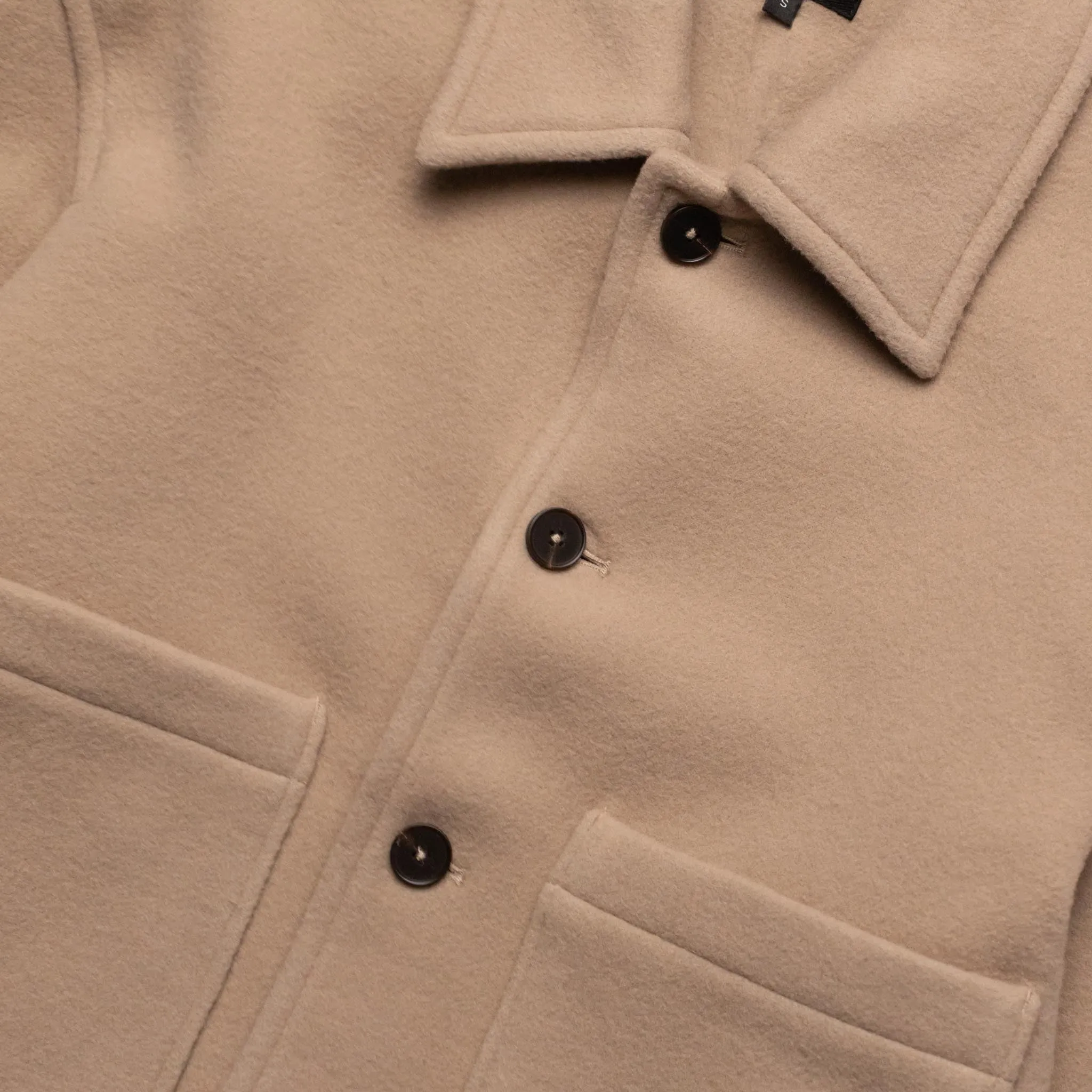 HOMME  Cropped Wool Jacket Beige