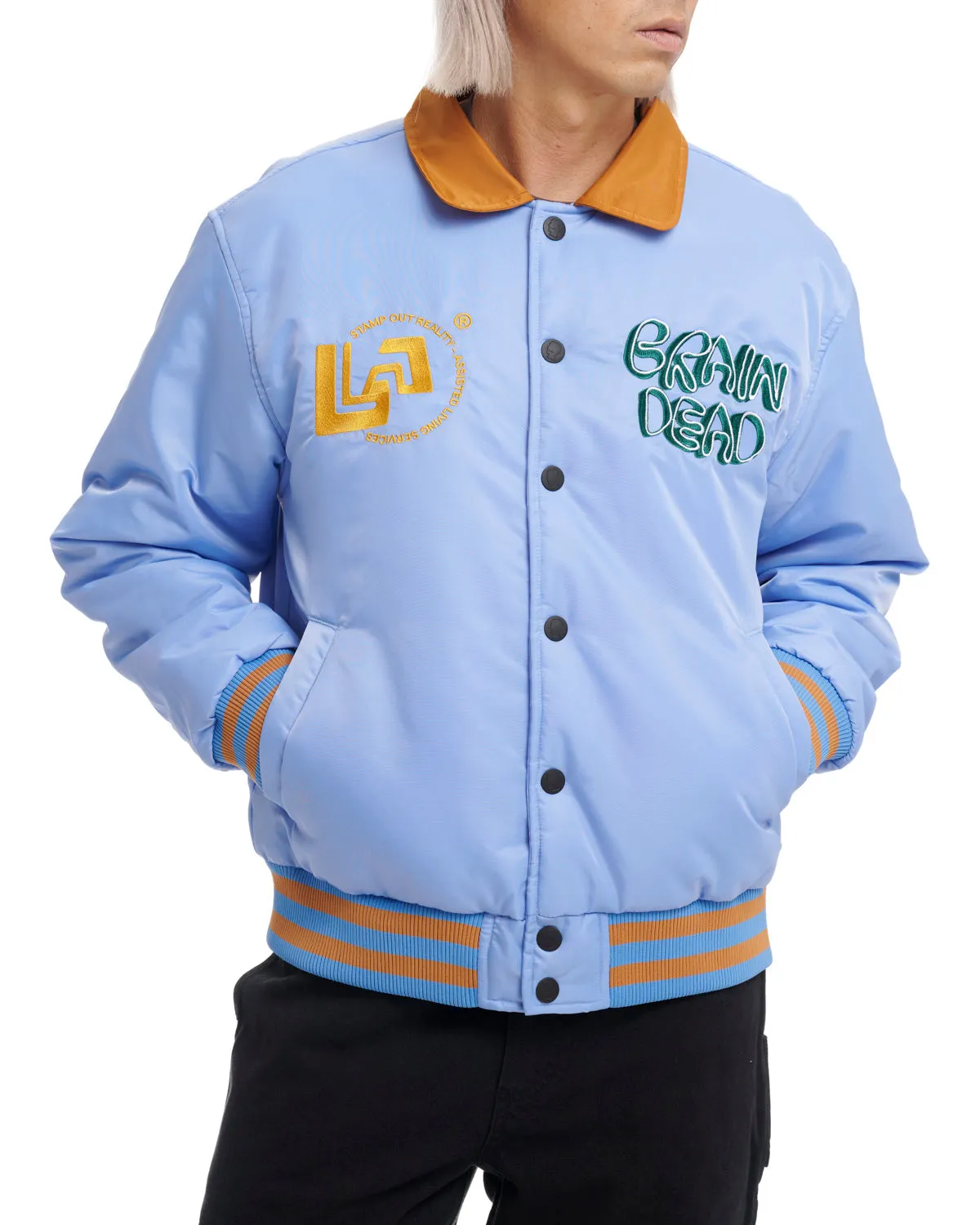 Human Hardware Satin Jacket - Slate Blue