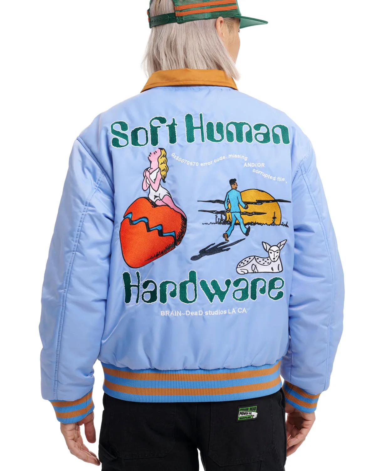 Human Hardware Satin Jacket - Slate Blue