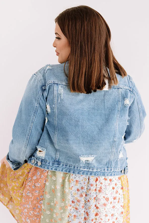 KanCan The Brooke Distressed Denim Jacket Curves