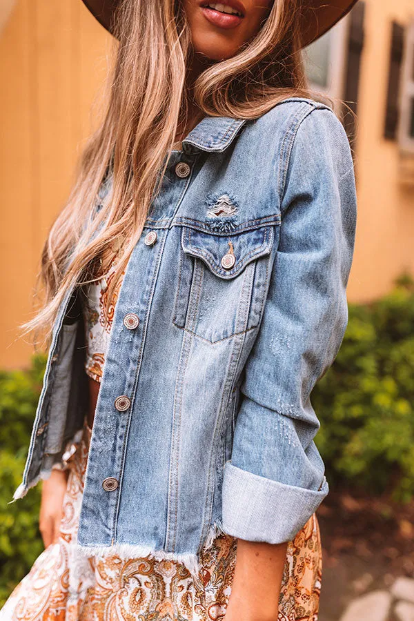 KanCan The Gigi Distressed Denim Jacket