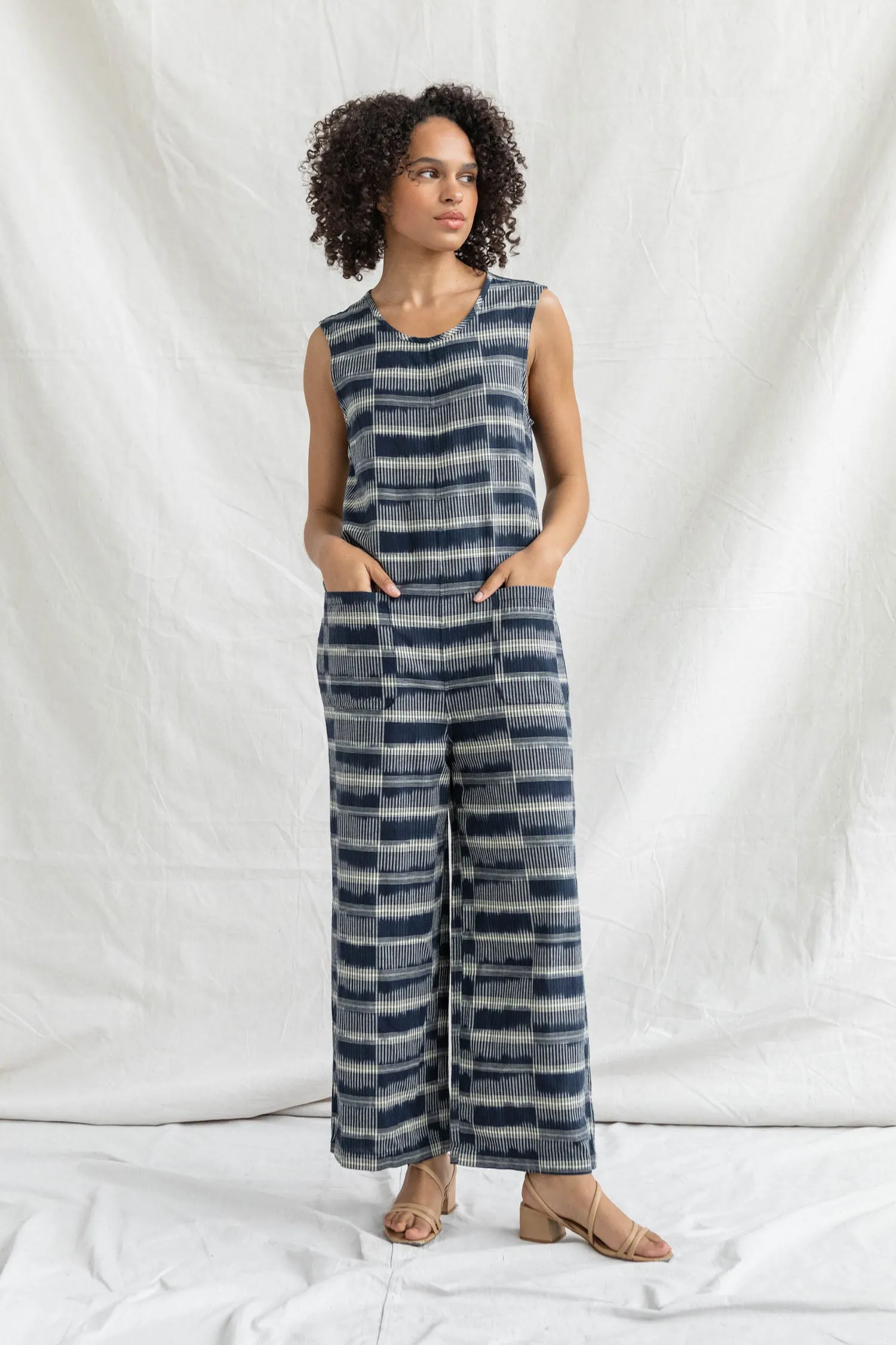 Kay Jumpsuit / Ikat Plaid