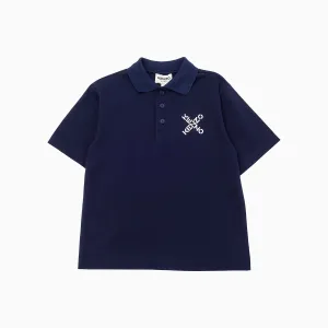 Kid's Cross Logo Short Sleeve Polo Shirt