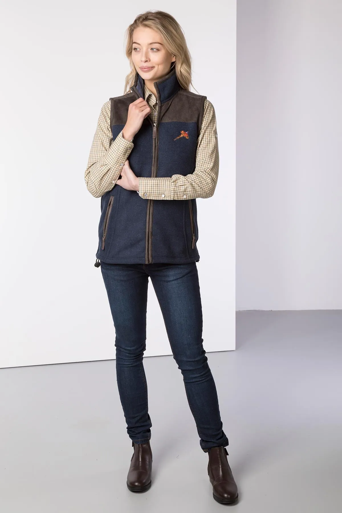 Ladies Garton II Fleece Gilet Pheasant Motif