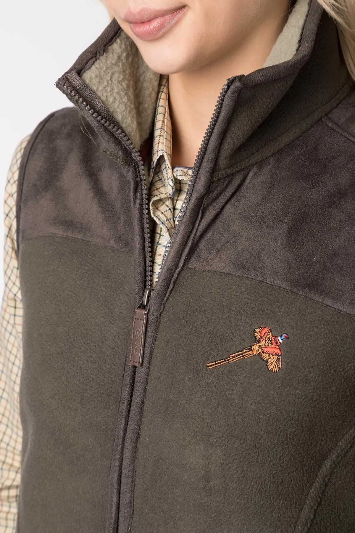 Ladies Garton II Fleece Gilet Pheasant Motif