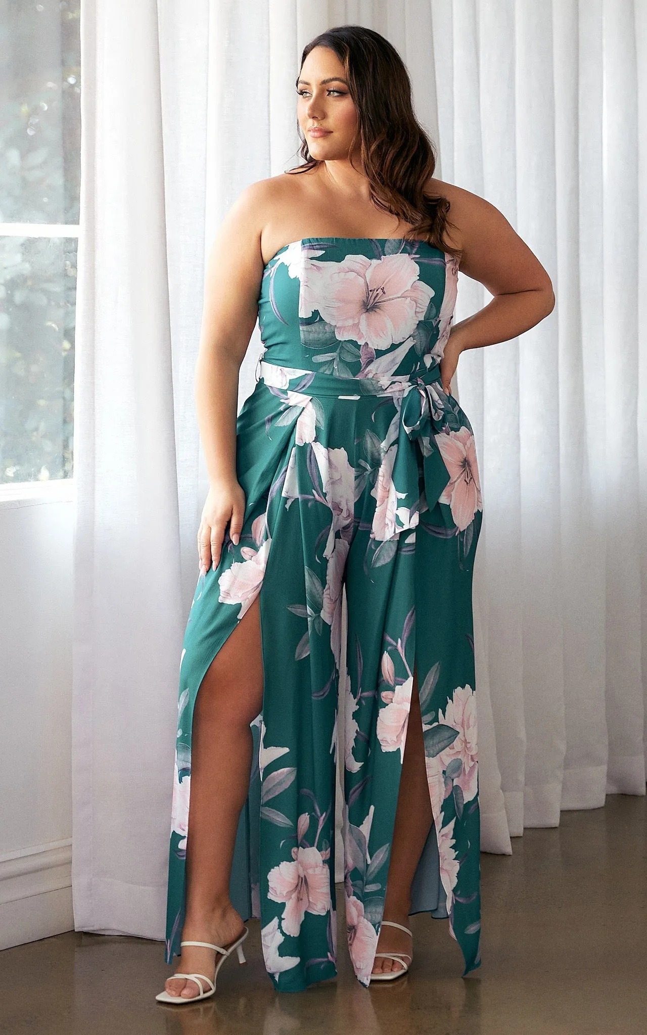 Lagoon Jumpsuit - Green Floral