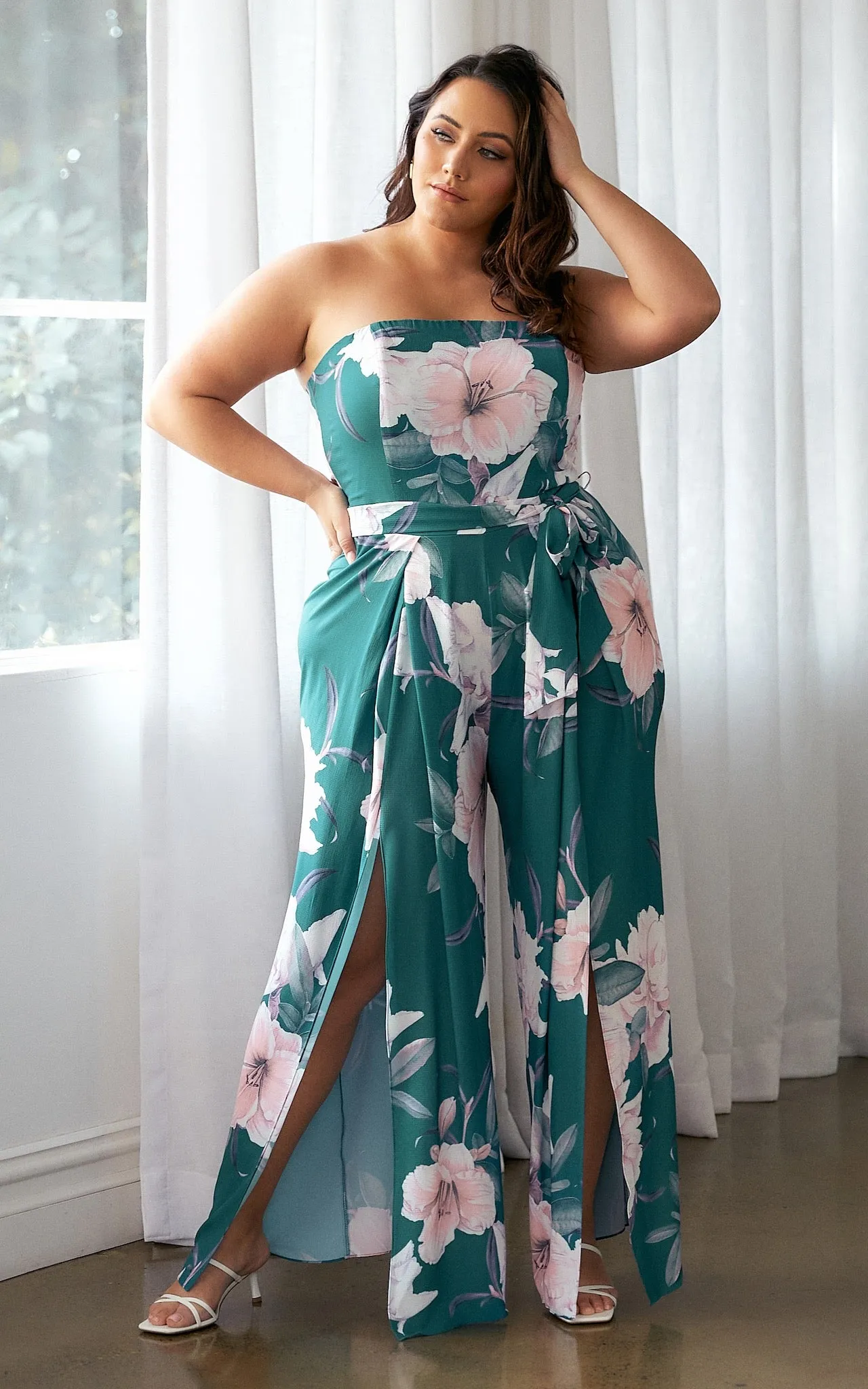 Lagoon Jumpsuit - Green Floral