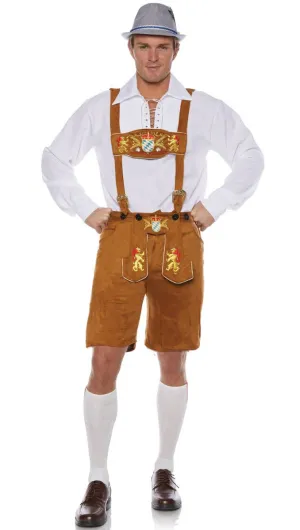 Lederhosen Deluxe Mens Oktoberfest Fancy Dress Costume