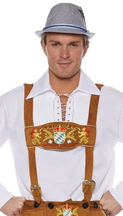 Lederhosen Deluxe Mens Oktoberfest Fancy Dress Costume