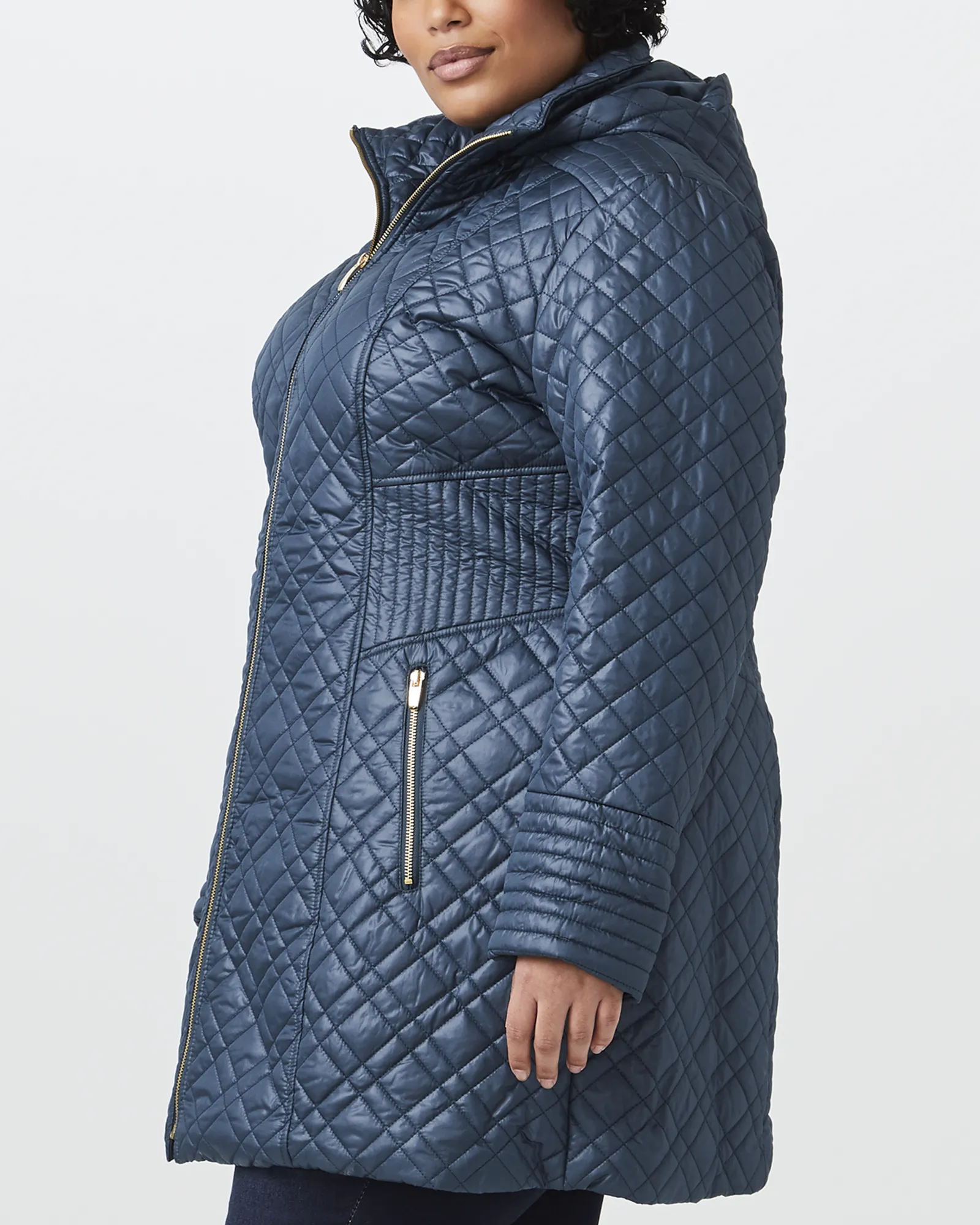 Mackenzie Quilted Coat | Azure Blue