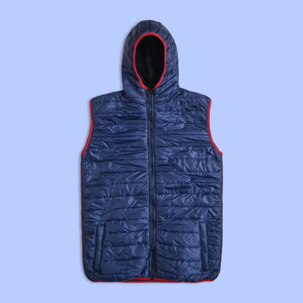 Max 21 Men's Bubble Hooded Body Warmer Quilted Puffer Gilet