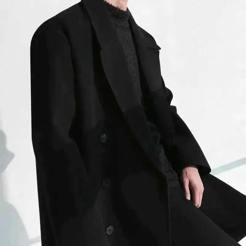 Men trench coat Long Winter woolen coat jacket for men formal winter clothes for men