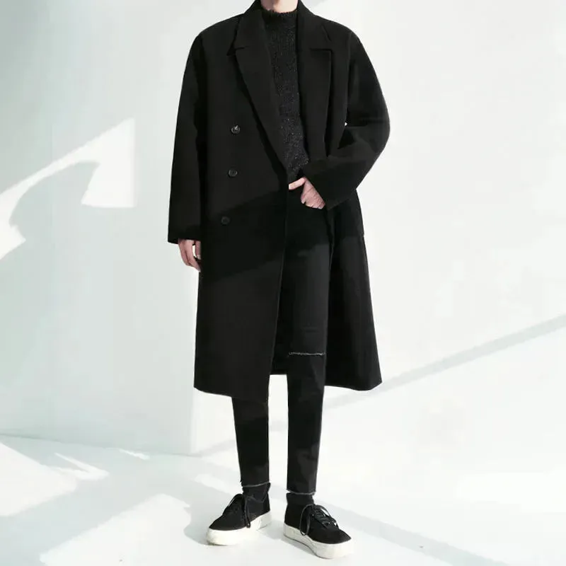 Men trench coat Long Winter woolen coat jacket for men formal winter clothes for men