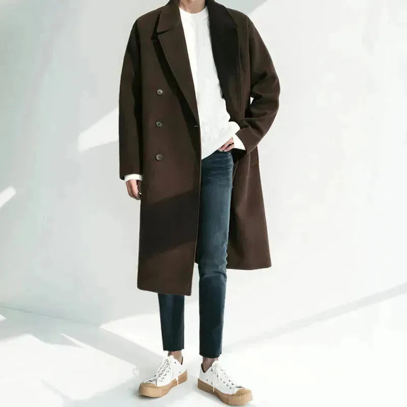 Men trench coat Long Winter woolen coat jacket for men formal winter clothes for men