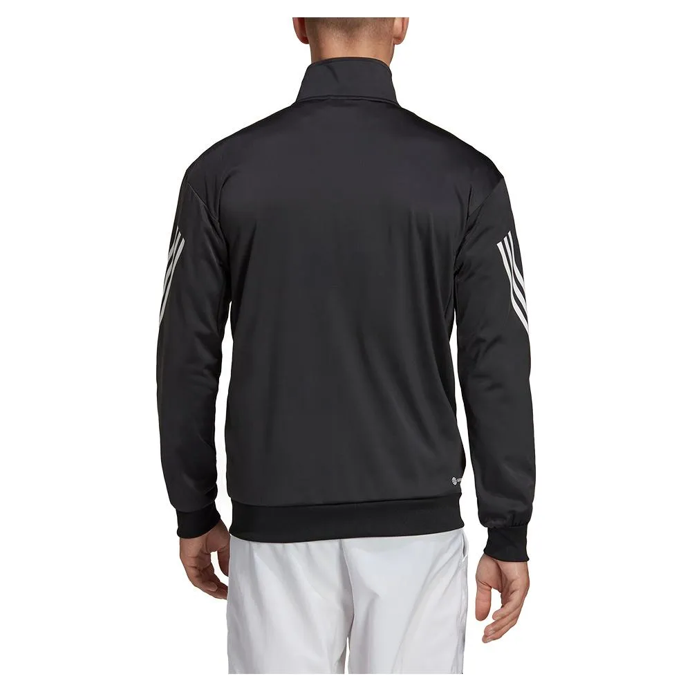 Men's 3-Stripe Knitted Tennis Jacket Black