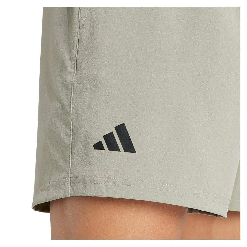 Men's 9 Inch Club Woven Stretch Tennis Shorts SIlver Pebble