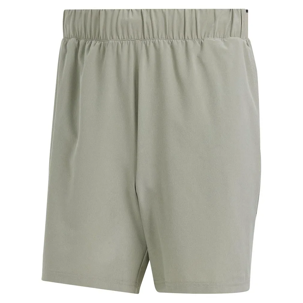 Men's 9 Inch Club Woven Stretch Tennis Shorts SIlver Pebble