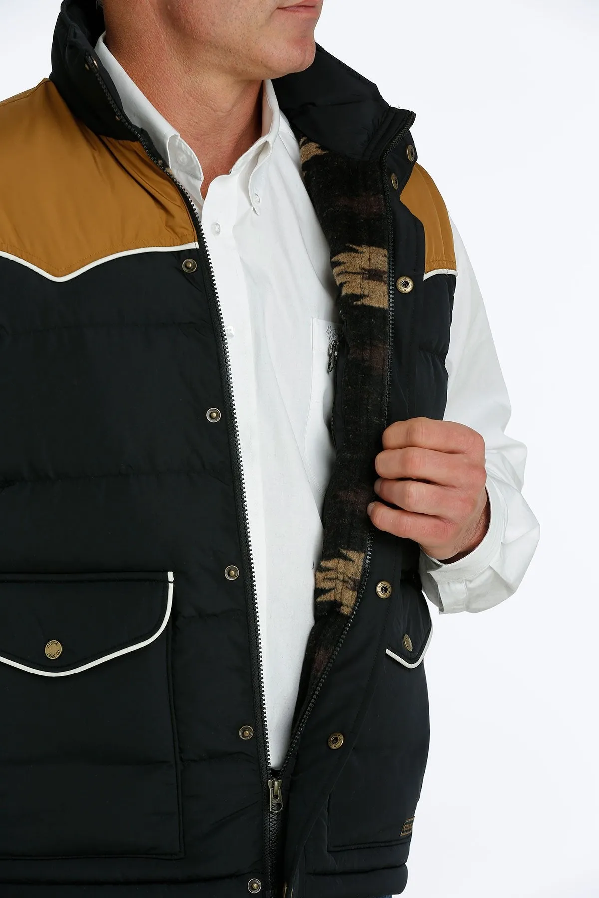 Men's Cinch Quilted Black Vest