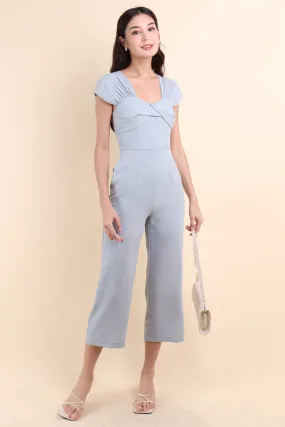 MIRANDA TWIST-DETAIL JUMPSUIT IN PIGEON BLUE