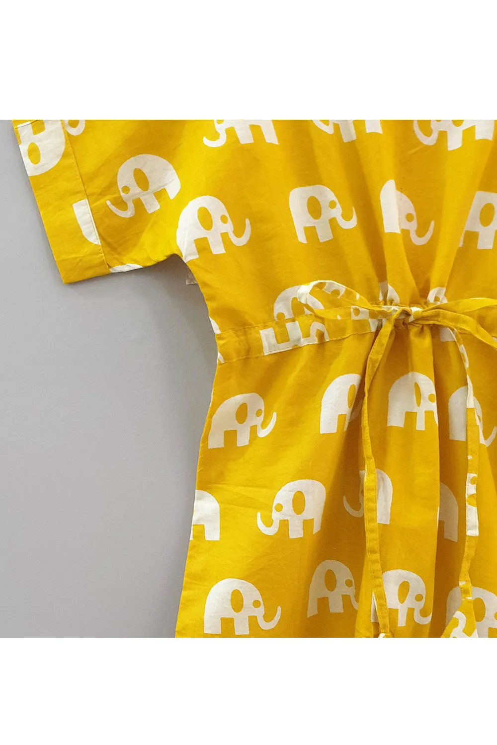 Mustard elephant printed jumpsuit