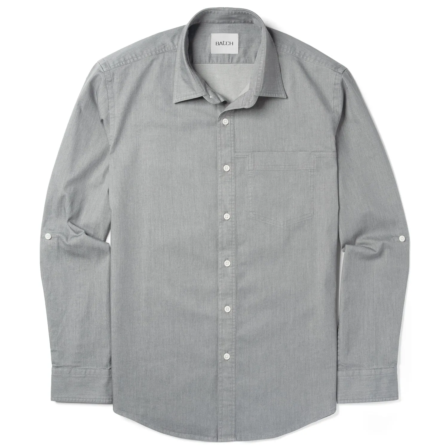 Myers Casual Shirt – Aluminum Gray Cotton Stretch Twill