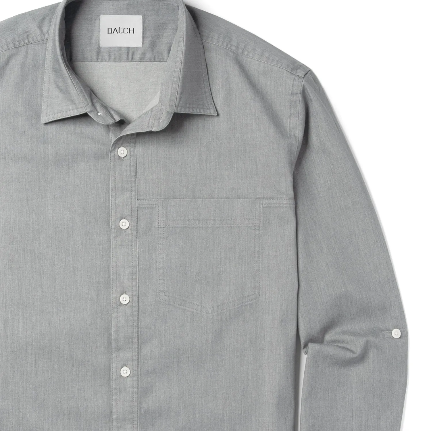 Myers Casual Shirt – Aluminum Gray Cotton Stretch Twill