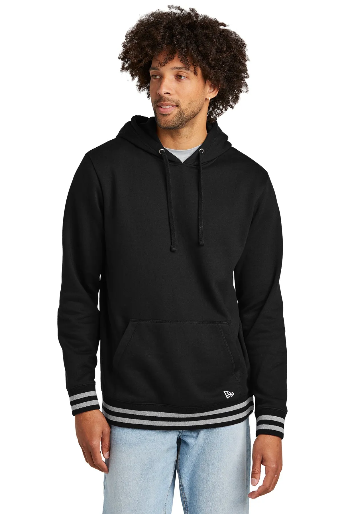 New Era Comeback Fleece Customized Hoodies, Black/ Athletic Heather