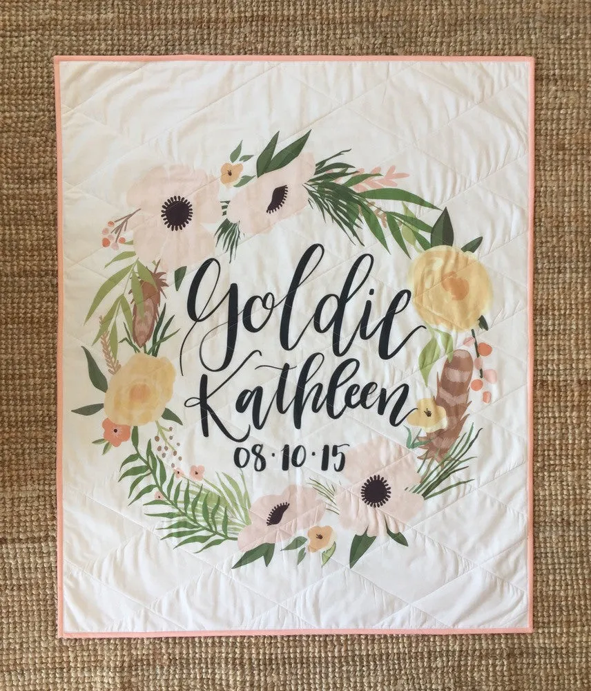 PEACH FLORAL Namesake Quilt