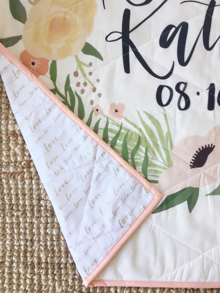 PEACH FLORAL Namesake Quilt