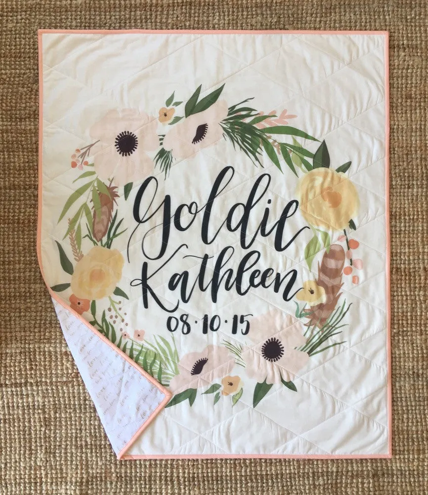 PEACH FLORAL Namesake Quilt