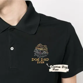 Personalized Best Pomeranian Dog Dad Ever Embroidered Polo Shirt, Custom Polo Shirt with Dog Name, Best Gifts For Pomeranian Lovers