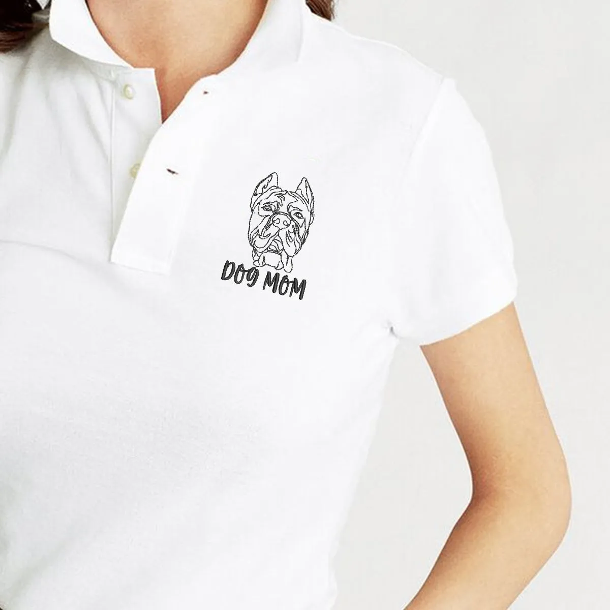 Personalized Cane Corso Dog Mom Embroidered Polo Shirt, Custom Polo Shirt with Dog Name, Cane Corso Gifts Dog Lovers