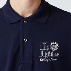 Personalized The DogFather Embroidered Polo Shirt Pomeranian, Custom Polo Shirt with Dog Name, Best Gifts For Pomeranian Lovers