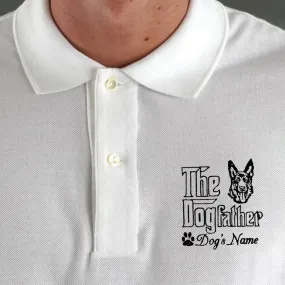 Personalized The DogFather Polo Shirt German Shepherd, Custom Polo Shirt with Dog Name, Gifts For German Shepherd Lovers